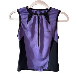 Sugoi Purple and Black Sleeveless Tank Top Size XS S Activewear Cycling Workout